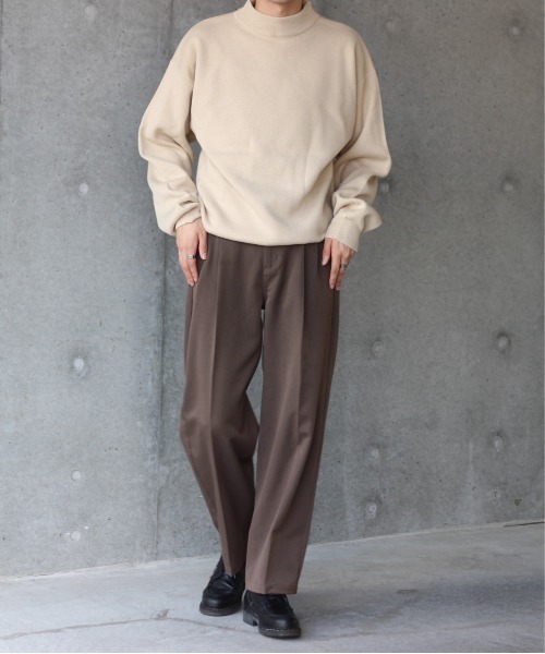 y/m by れぽすけ（イムバイレポスケ）の「ハイゲージモックネックニット（ニット/セーター・メンズ・ブラック/ベージュ/ブルー・MEDIUM/LARGE）」の13枚目の写真