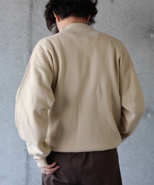 y/m by れぽすけ（イムバイレポスケ）の「ハイゲージモックネックニット（ニット/セーター・メンズ・ブラック/ベージュ/ブルー・MEDIUM/LARGE）」の17枚目の写真