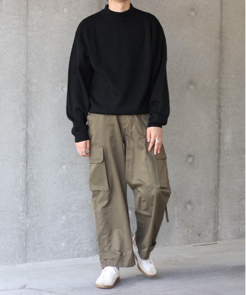 y/m by れぽすけ（イムバイレポスケ）の「ハイゲージモックネックニット（ニット/セーター・メンズ・ブラック/ベージュ/ブルー・MEDIUM/LARGE）」の4枚目の写真