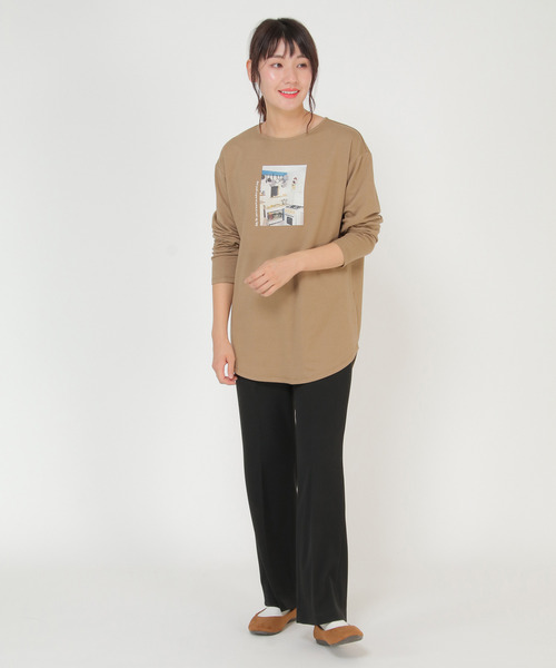 LBC(エルビーシー)の「バックスリットプリントプルオーバー(Tシャツ/カットソー・レディース・チャコールグレー/モカ・M/L)」の17枚目の写真