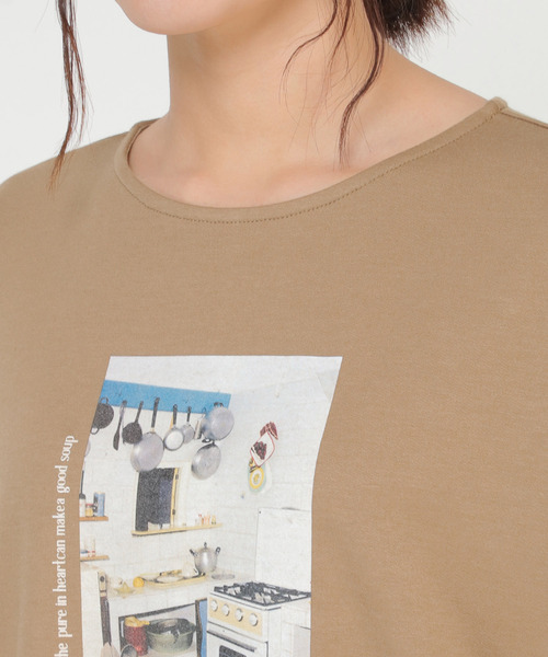 LBC(エルビーシー)の「バックスリットプリントプルオーバー(Tシャツ/カットソー・レディース・チャコールグレー/モカ・M/L)」の8枚目の写真