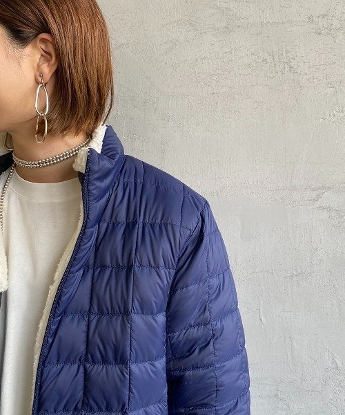 TAION（タイオン）の「【WEB限定】[TAION/タイオン] ダウン×ボアフリース リバーシブルジャケット（ダウンジャケット/コート・レディース・ライトグレー/ネイビー/ライトブラウン・S/M/L）」の6枚目の写真