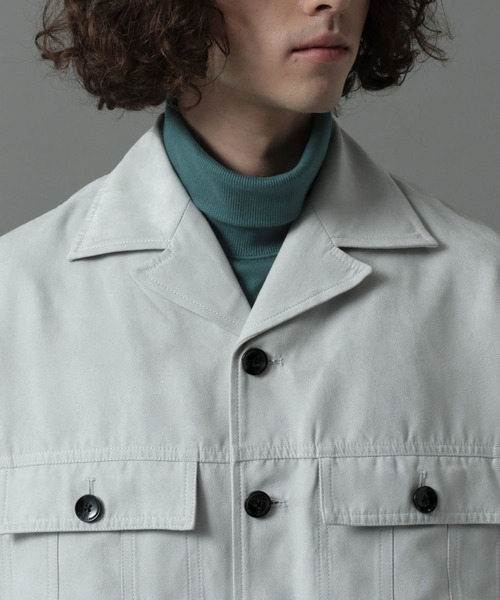 HARE（ハレ）の「ヌバックライクシャツジャケット(HARE)（シャツ/ブラウス・メンズ・ブラック/チャコールグレー/ライトグレー・SMALL/MEDIUM）」の20枚目の写真