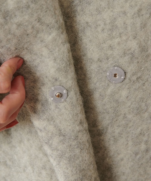 Omekashi（オメカシ）の「ノーカラーシャギーコート（ノーカラーコート・レディース・チャコールグレー/ライトグレー・FREE）」の17枚目の写真