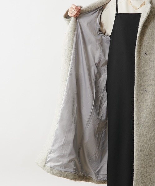 Omekashi（オメカシ）の「ノーカラーシャギーコート（ノーカラーコート・レディース・チャコールグレー/ライトグレー・FREE）」の18枚目の写真