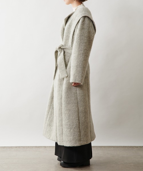 Omekashi（オメカシ）の「ノーカラーシャギーコート（ノーカラーコート・レディース・チャコールグレー/ライトグレー・FREE）」の19枚目の写真