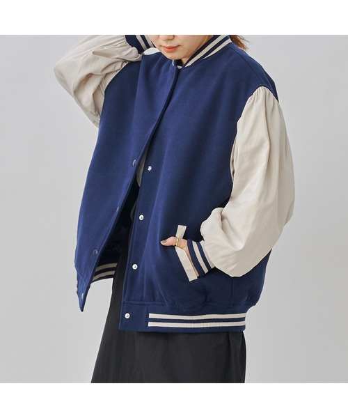 CPCM(シーピーシーエム)の「袖切替スタジャン(スタジャン・レディース・ネイビー/ブラック/グリーン・FREE)」の1枚目の写真