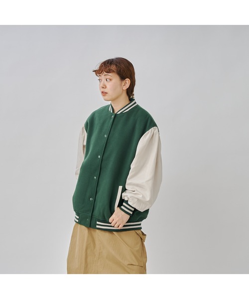 CPCM(シーピーシーエム)の「袖切替スタジャン(スタジャン・レディース・ネイビー/ブラック/グリーン・FREE)」の5枚目の写真