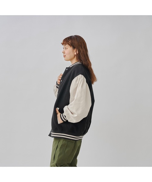 CPCM(シーピーシーエム)の「袖切替スタジャン(スタジャン・レディース・ネイビー/ブラック/グリーン・FREE)」の7枚目の写真