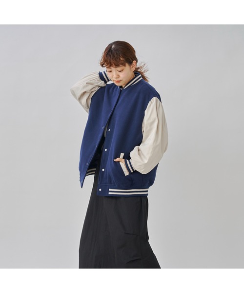 CPCM(シーピーシーエム)の「袖切替スタジャン(スタジャン・レディース・ネイビー/ブラック/グリーン・FREE)」の8枚目の写真