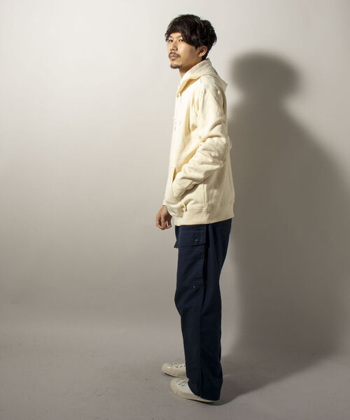 GEVACO（ゲバコ）の「【GEVACO/ゲバコ】ワンポイント プルオーバーパーカー（パーカー・メンズ・ネイビー/グレー/オフホワイト・MEDIUM/LARGE）」の5枚目の写真