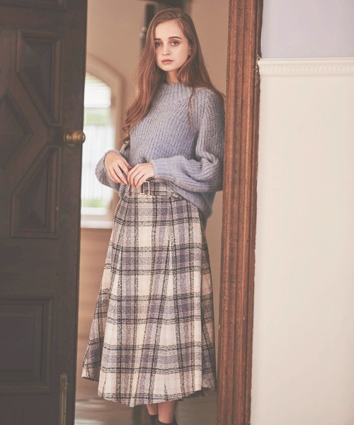 NOELA（ノエラ）の「チェックツイードマーメイドスカート（スカート・レディース・ブラウン/ブルー/ピンク・S/M）」の2枚目の写真