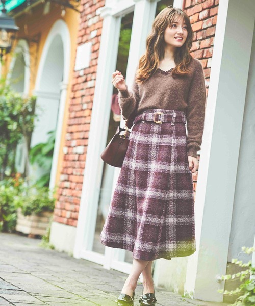 NOELA（ノエラ）の「チェックツイードマーメイドスカート（スカート・レディース・ブラウン/ブルー/ピンク・S/M）」の19枚目の写真