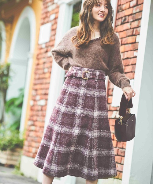 NOELA（ノエラ）の「チェックツイードマーメイドスカート（スカート・レディース・ブラウン/ブルー/ピンク・S/M）」の21枚目の写真