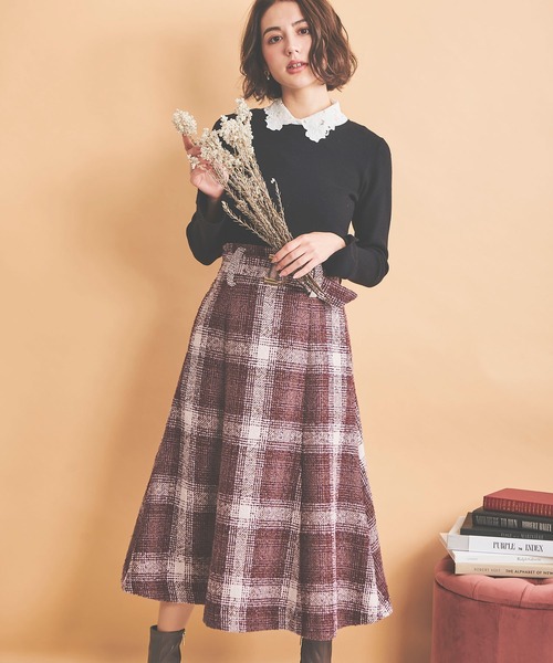 NOELA（ノエラ）の「チェックツイードマーメイドスカート（スカート・レディース・ブラウン/ブルー/ピンク・S/M）」の8枚目の写真