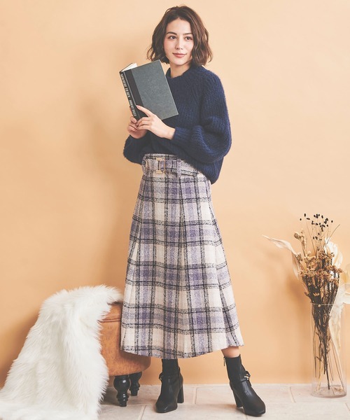 NOELA（ノエラ）の「チェックツイードマーメイドスカート（スカート・レディース・ブラウン/ブルー/ピンク・S/M）」の9枚目の写真