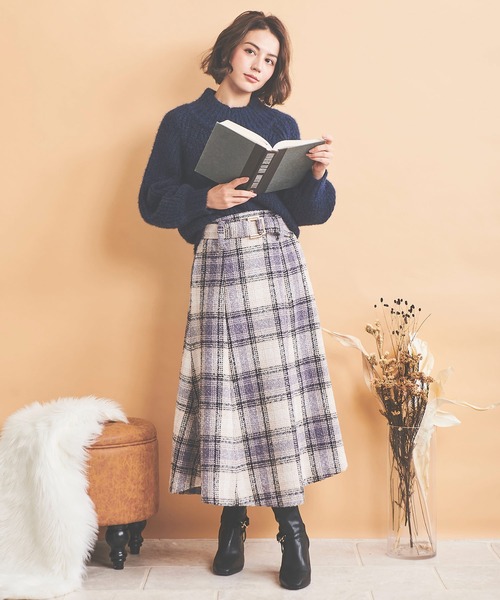 NOELA（ノエラ）の「チェックツイードマーメイドスカート（スカート・レディース・ブラウン/ブルー/ピンク・S/M）」の10枚目の写真