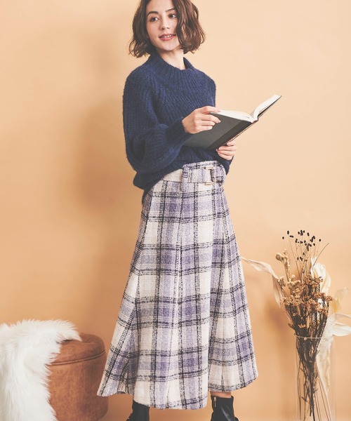 NOELA（ノエラ）の「チェックツイードマーメイドスカート（スカート・レディース・ブラウン/ブルー/ピンク・S/M）」の12枚目の写真