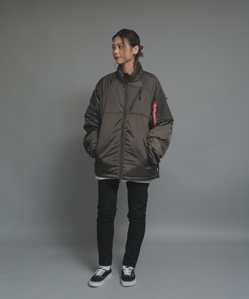 Alpha Industries（アルファインダストリーズ）の「ALPHA アルファ TA1564 THERMOLITE COLD PUFF JKT（サーモライト コールド パフジャケット）（ダウンジャケット/コート・メンズ・ブラック/グレー・XL/M/L）」の4枚目の写真