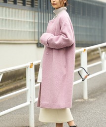 BONbazaar | 《女性らしさを演出》ループカットシャギーコート(ノーカラーコート)