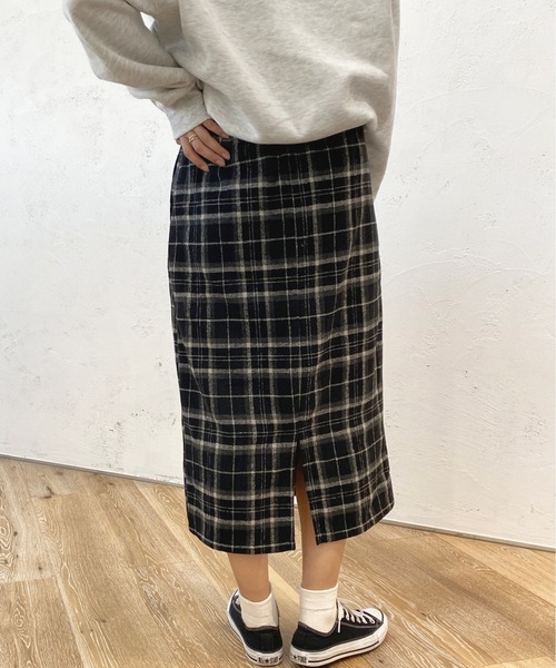 apres jour(アプレジュール)の「チェックナロースカート【ZOZOTOWN限定アイテム】(スカート・レディース・ブラウン系その他/ベージュ/ブラック・SMALL/X-LARGE/MEDIUM)」の9枚目の写真