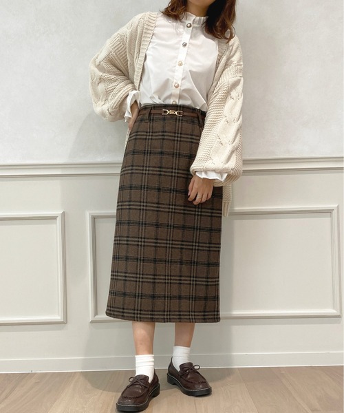 apres jour(アプレジュール)の「チェックナロースカート【ZOZOTOWN限定アイテム】(スカート・レディース・ブラウン系その他/ベージュ/ブラック・SMALL/X-LARGE/MEDIUM)」の21枚目の写真