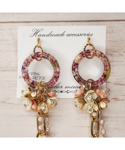 tone（トーン）の「【Ateliermimi】[ピアス]Flower hoops and flower charms(MA)（ピアス（両耳用）・レディース・ゴールド・FREE）」の3枚目の写真