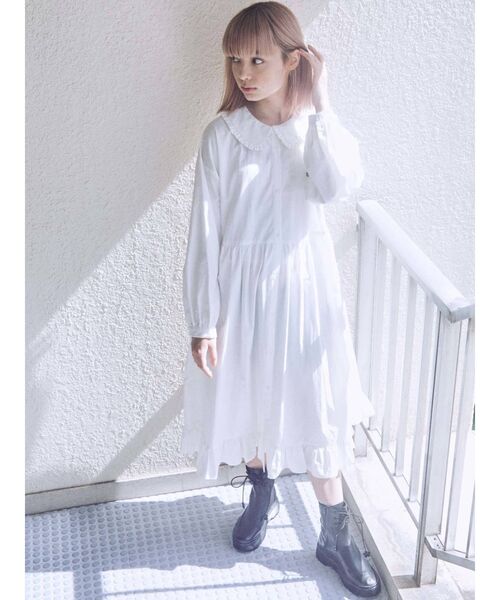 merry jenny（メリージェニー）の「フリルカラーbear刺繍ワンピース（ワンピース・レディース・ブラック/ブラウン/オフホワイト/ボルドー・FREE）」の18枚目の写真