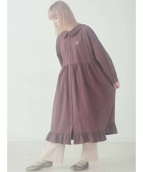 merry jenny（メリージェニー）の「フリルカラーbear刺繍ワンピース（ワンピース・レディース・ブラック/ブラウン/オフホワイト/ボルドー・FREE）」の21枚目の写真