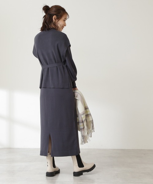 N.（N. Natural Beauty Basic）（エヌエヌナチュラルビューティーベーシック）の「◆ニットベスト＆ワンピースセット（ワンピース・レディース・チャコールグレー/グレイッシュベージュ/ブルー・MEDIUM）」の5枚目の写真