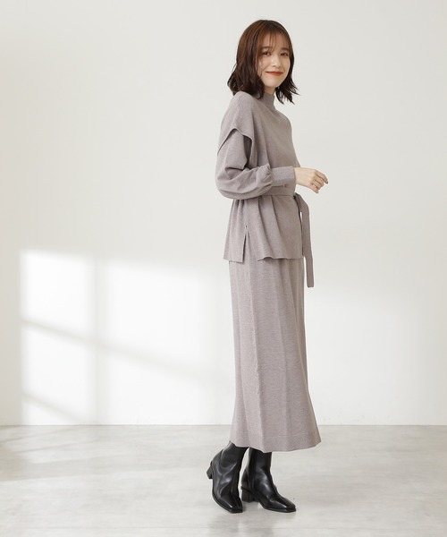N.（N. Natural Beauty Basic）（エヌエヌナチュラルビューティーベーシック）の「◆ニットベスト＆ワンピースセット（ワンピース・レディース・チャコールグレー/グレイッシュベージュ/ブルー・MEDIUM）」の7枚目の写真