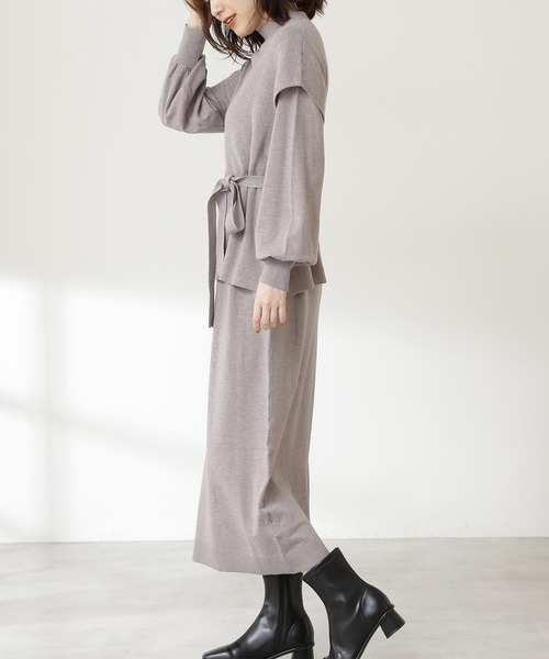 N.（N. Natural Beauty Basic）（エヌエヌナチュラルビューティーベーシック）の「◆ニットベスト＆ワンピースセット（ワンピース・レディース・チャコールグレー/グレイッシュベージュ/ブルー・MEDIUM）」の13枚目の写真