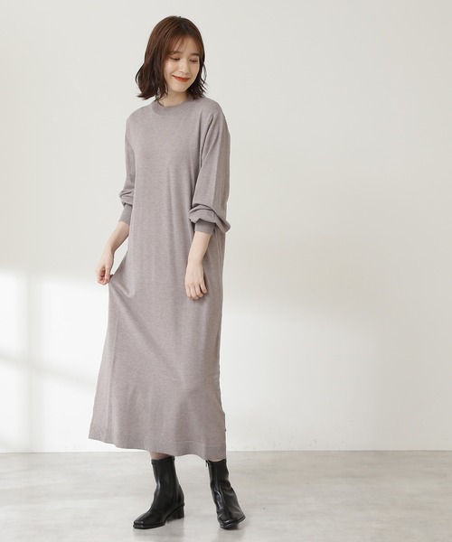 N.（N. Natural Beauty Basic）（エヌエヌナチュラルビューティーベーシック）の「◆ニットベスト＆ワンピースセット（ワンピース・レディース・チャコールグレー/グレイッシュベージュ/ブルー・MEDIUM）」の9枚目の写真