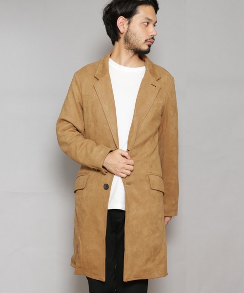 CERCA(チェルカ)の「GTN/スエードチェスターコート(チェスターコート・メンズ・ブラック/グレー/キャメル・MEDIUM/LARGE)」の1枚目の写真