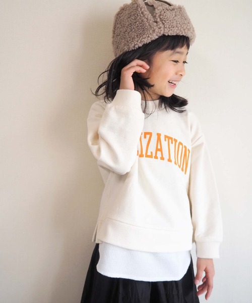 CIAOPANIC TYPY(チャオパニックティピー)の「【KIDS】カレッジレイヤード風プルオーバー(Tシャツ/カットソー・キッズ・グレー/グリーン/アイボリー/パープル・MEDIUM/LARGE/X-LARGE/XX-LARGE/SMALL)」の2枚目の写真