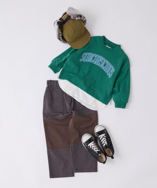 CIAOPANIC TYPY(チャオパニックティピー)の「【KIDS】カレッジレイヤード風プルオーバー(Tシャツ/カットソー・キッズ・グレー/グリーン/アイボリー/パープル・MEDIUM/LARGE/X-LARGE/XX-LARGE/SMALL)」の5枚目の写真