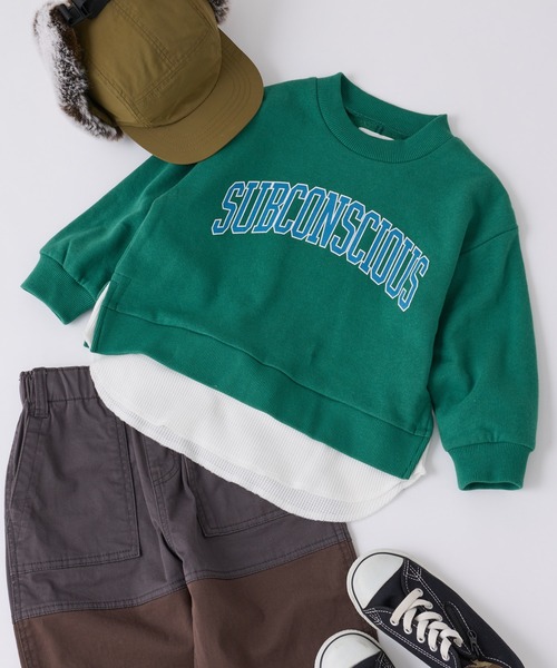 CIAOPANIC TYPY(チャオパニックティピー)の「【KIDS】カレッジレイヤード風プルオーバー(Tシャツ/カットソー・キッズ・グレー/グリーン/アイボリー/パープル・MEDIUM/LARGE/X-LARGE/XX-LARGE/SMALL)」の14枚目の写真