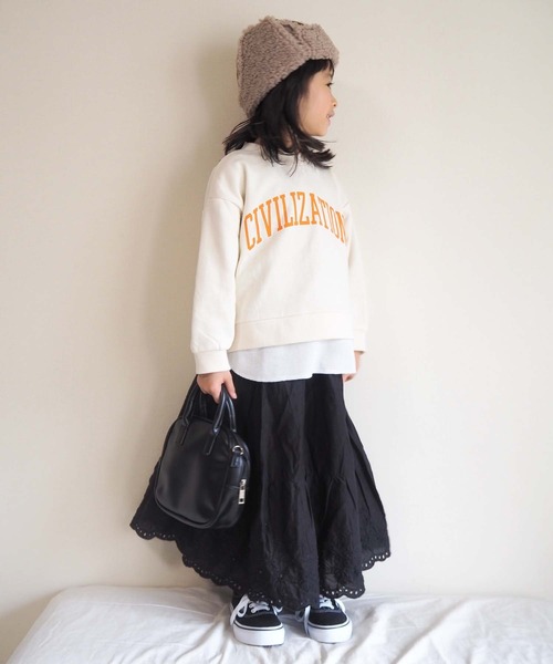 CIAOPANIC TYPY(チャオパニックティピー)の「【KIDS】カレッジレイヤード風プルオーバー(Tシャツ/カットソー・キッズ・グレー/グリーン/アイボリー/パープル・MEDIUM/LARGE/X-LARGE/XX-LARGE/SMALL)」の21枚目の写真