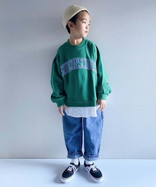 CIAOPANIC TYPY(チャオパニックティピー)の「【KIDS】カレッジレイヤード風プルオーバー(Tシャツ/カットソー・キッズ・グレー/グリーン/アイボリー/パープル・MEDIUM/LARGE/X-LARGE/XX-LARGE/SMALL)」の15枚目の写真