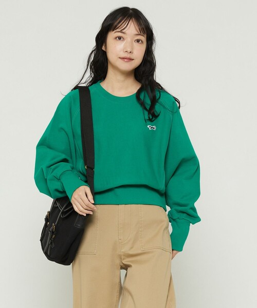 FREAK'S STORE（フリークスストア）の「TOWN CRAFT × FREAK'S STORE/タウンクラフト 　別注 ショートスウェット【一部WEB限定】（スウェット・レディース・グリーン/ブラック/ネイビー/グレー/オフホワイト・ﾌﾘ-）」の4枚目の写真