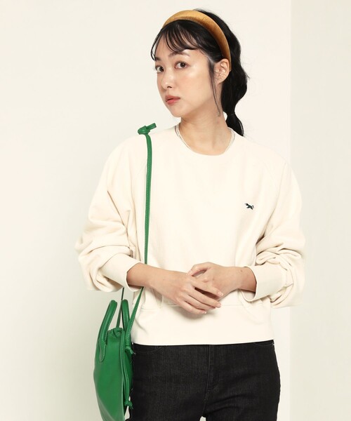 FREAK'S STORE（フリークスストア）の「TOWN CRAFT × FREAK'S STORE/タウンクラフト 　別注 ショートスウェット【一部WEB限定】（スウェット・レディース・グリーン/ブラック/ネイビー/グレー/オフホワイト・ﾌﾘ-）」の10枚目の写真