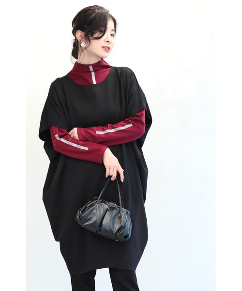cawaii(カワイイ)の「ダウンの下に着るラインインナー トップス(Tシャツ/カットソー・レディース・ブラック/レッド・M/L)」の14枚目の写真