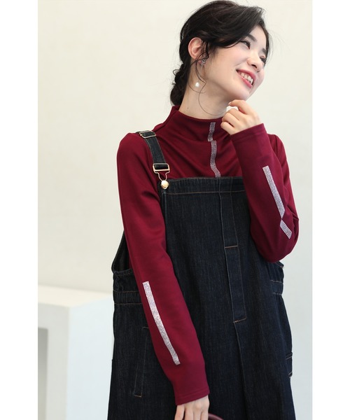 cawaii(カワイイ)の「ダウンの下に着るラインインナー トップス(Tシャツ/カットソー・レディース・ブラック/レッド・M/L)」の15枚目の写真