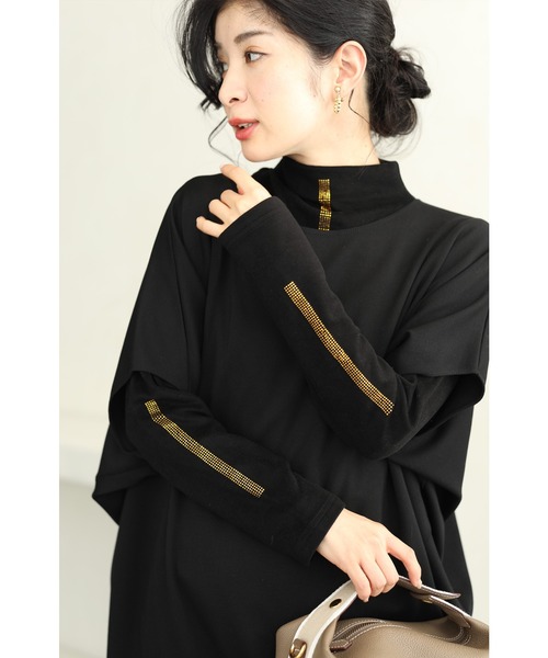 cawaii(カワイイ)の「ダウンの下に着るラインインナー トップス(Tシャツ/カットソー・レディース・ブラック/レッド・M/L)」の7枚目の写真