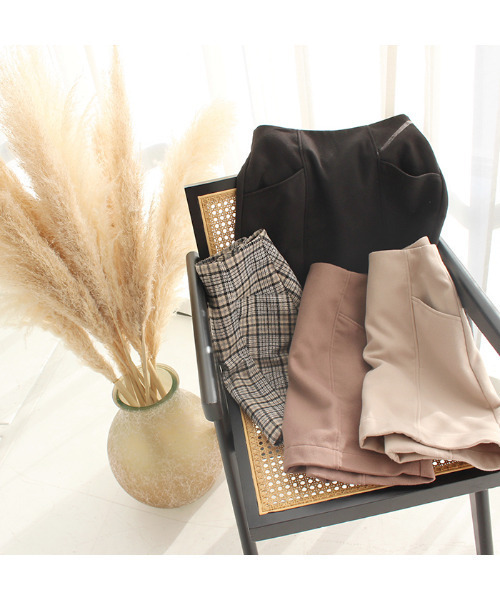 MODE ROBE（モードローブ）の「ウールライクミニスカート（スカート・レディース・チェック/ブラック/ベージュ/ブラウン・FREE）」の9枚目の写真