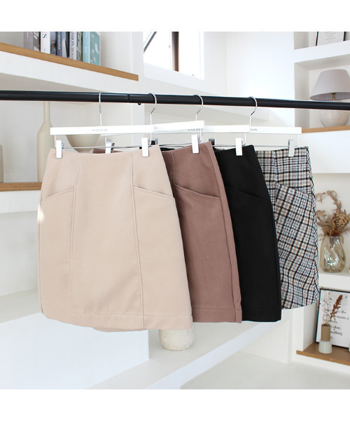 MODE ROBE（モードローブ）の「ウールライクミニスカート（スカート・レディース・チェック/ブラック/ベージュ/ブラウン・FREE）」の14枚目の写真