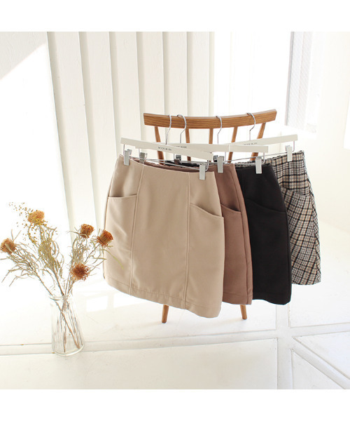 MODE ROBE（モードローブ）の「ウールライクミニスカート（スカート・レディース・チェック/ブラック/ベージュ/ブラウン・FREE）」の20枚目の写真