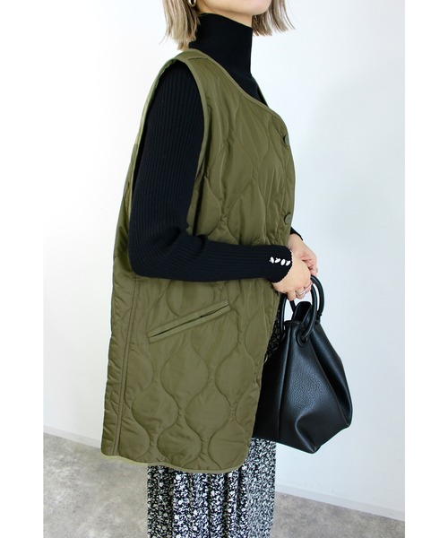 MLI'A（エムリア）の「キルティングベスト／A（ベスト・レディース・カーキ/アイボリー/ブラック・M）」の13枚目の写真
