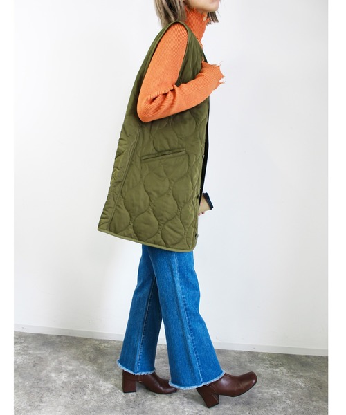 MLI'A（エムリア）の「キルティングベスト／A（ベスト・レディース・カーキ/アイボリー/ブラック・M）」の10枚目の写真
