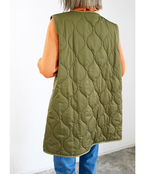 MLI'A（エムリア）の「キルティングベスト／A（ベスト・レディース・カーキ/アイボリー/ブラック・M）」の14枚目の写真